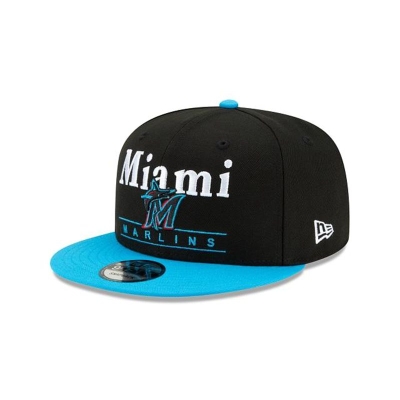 Sapca New Era Miami Marlins MLB Two Tone Retro 9FIFTY Snapback - Negrii